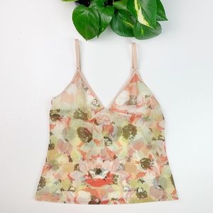 3/$10 Sheer Floral Calvin Klein Tank Top Large